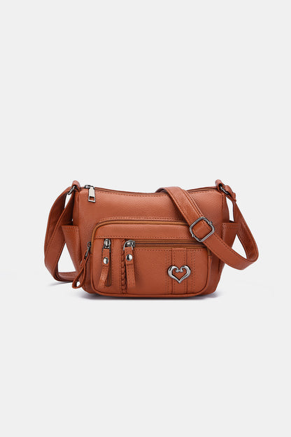 PU Leather Adjustable Strap Shoulder Bag 