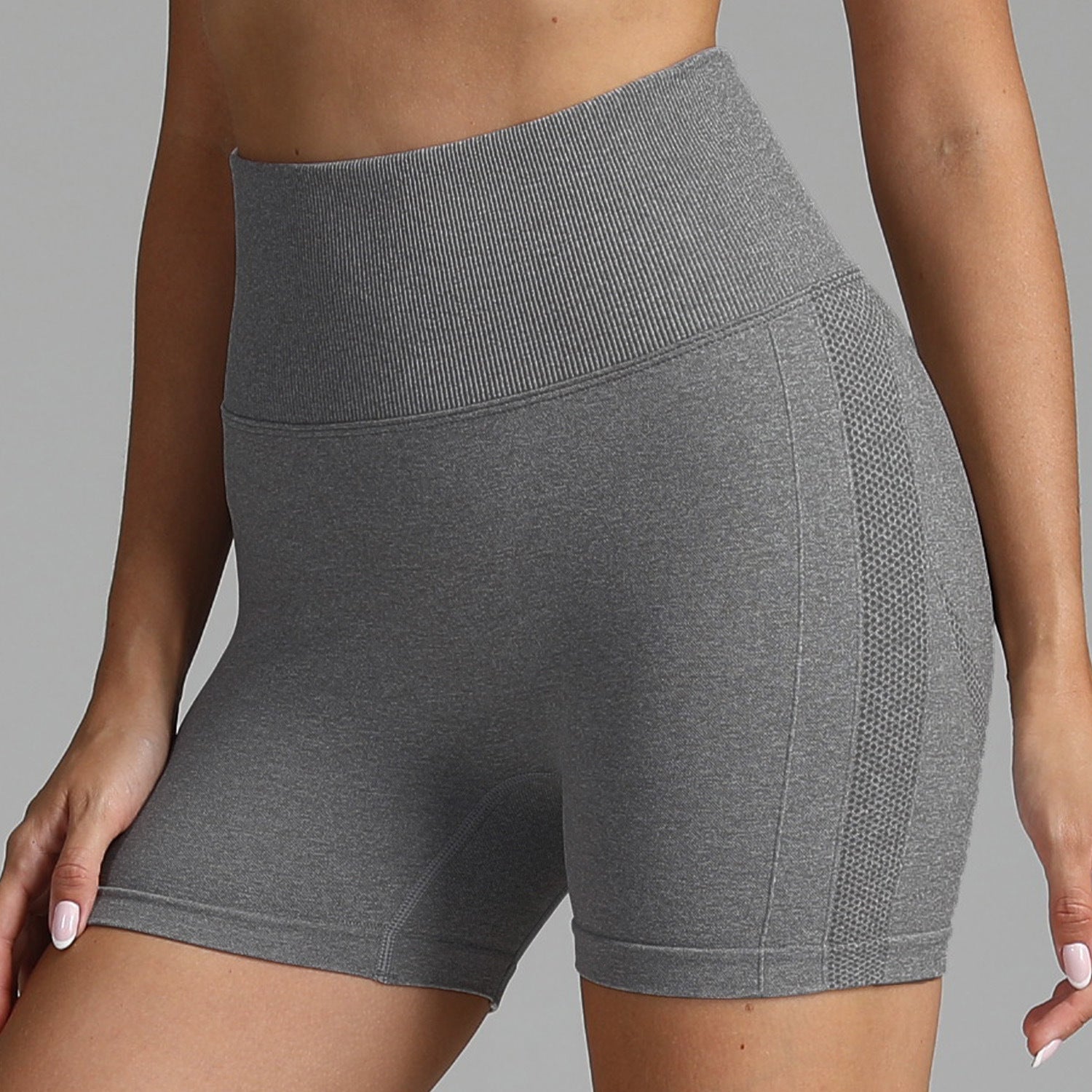 Seamless Yoga Shorts Women Solid Color High Waist Hip-lifting Fitness Pants Running Sweatpants 