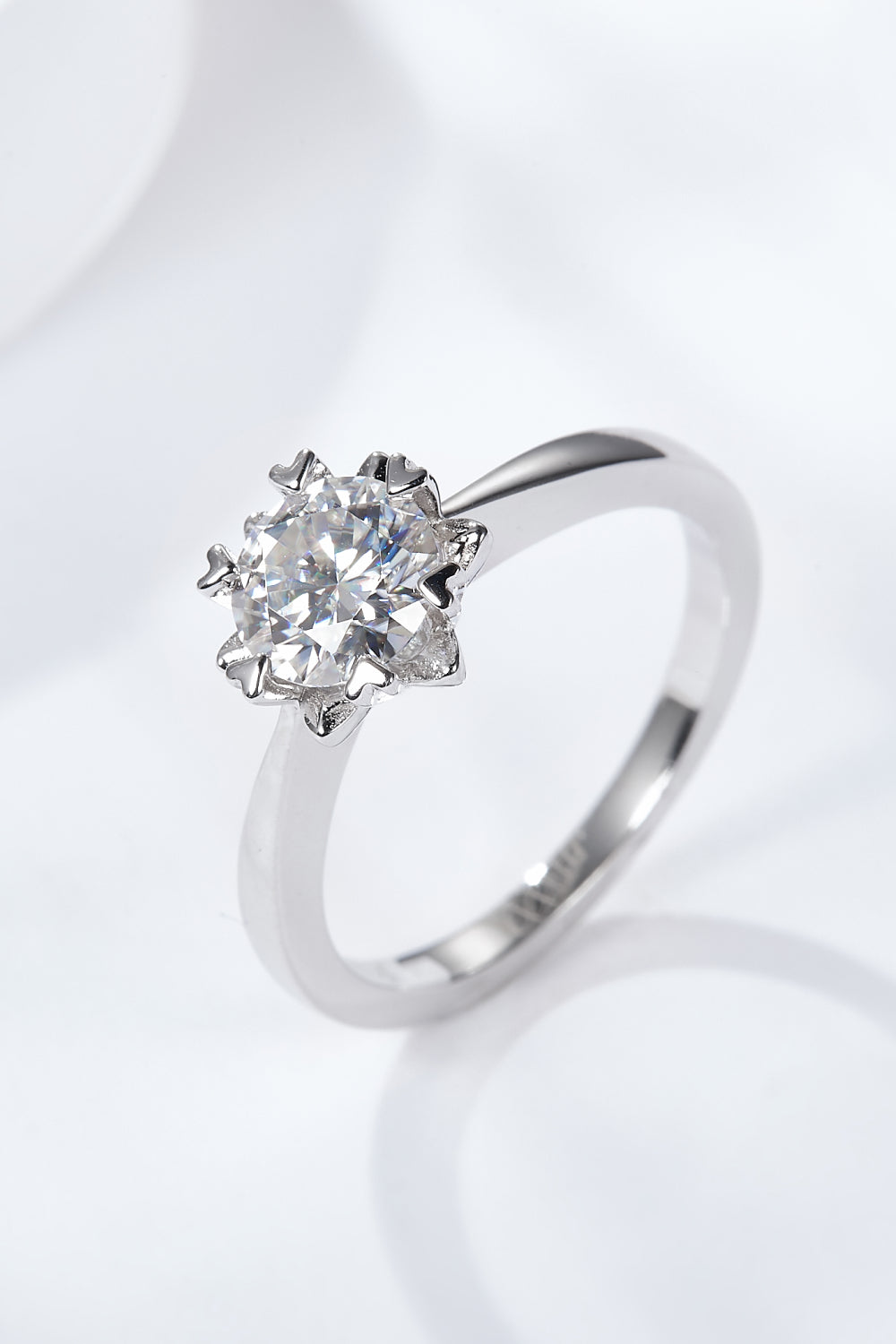 925 Sterling Silver Solitaire Moissanite Ring 