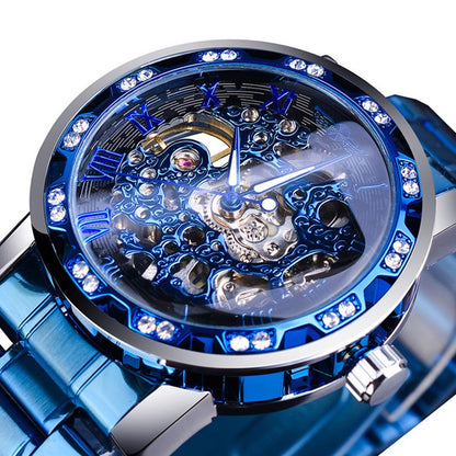 Classic popular hollow rhinestone mechanical watch