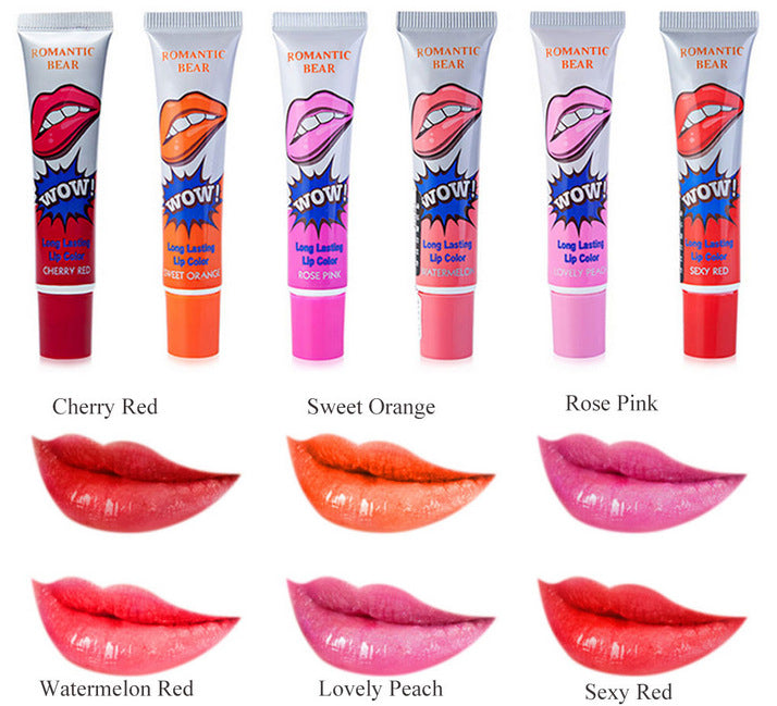 Amazing 6 Colors Peel Off Liquid Lipstick Waterproof Long Lasting Lip Gloss Mask Moisturizer Makeup Tear Pull Lip Lint Cosmetic 