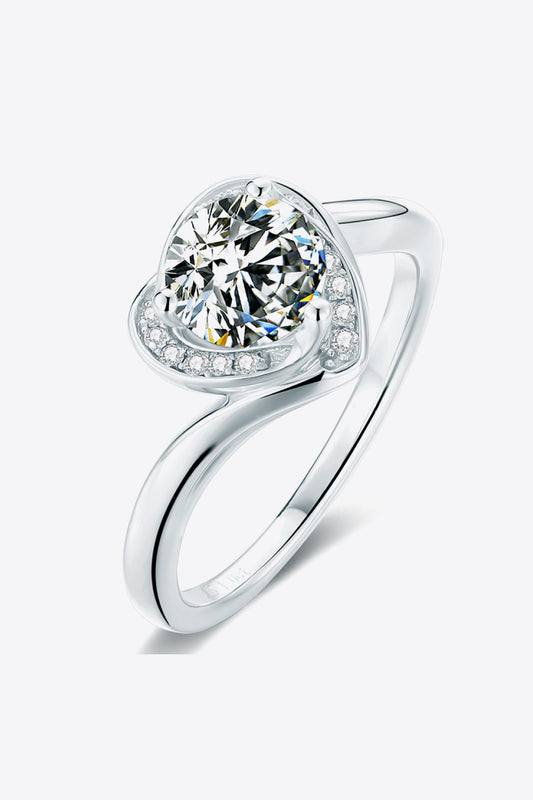 1 Carat Moissanite Heart Ring 