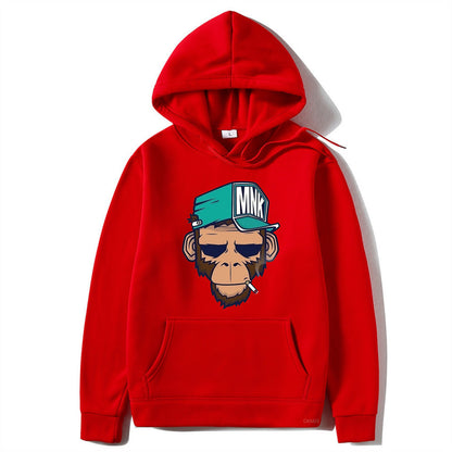 Smoking Monkey Printed Men's Hoodie Leisure Warm Sweatshirt