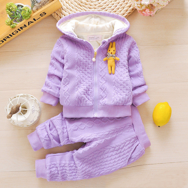 Foreign air and fleece two-piece set