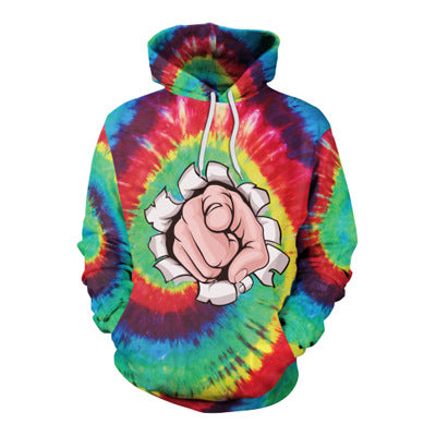 Digital Printing Hooded Polyester Sweater Pullover Plus Size