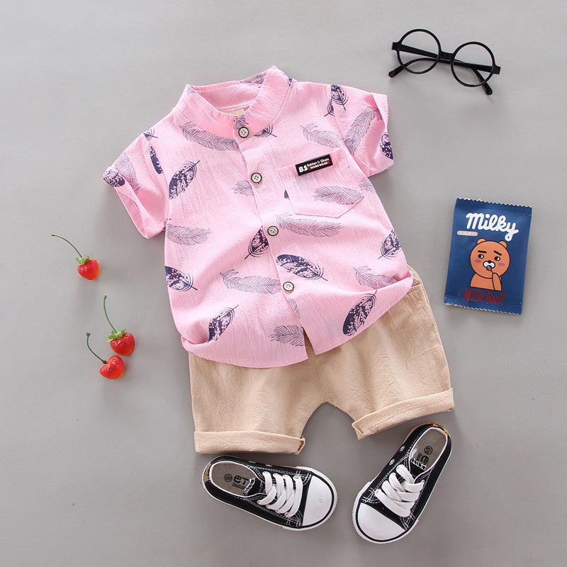 Cartoon two-piece cotton short sleeve shorts