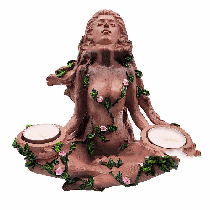 Goddess Balance Elf Candlestick Meditation Resin