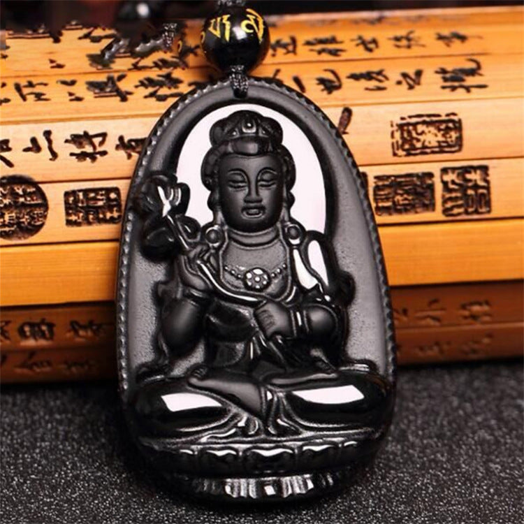 Obsidian Buddha Pendant