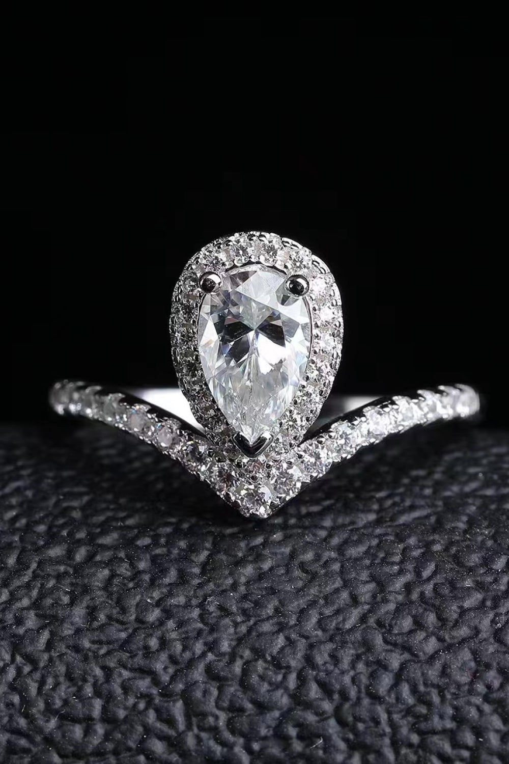 2 Carat Moissanite Teardrop Ring 