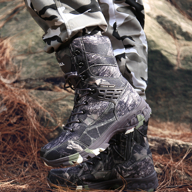 High-top Tactical Boots Men's Snow Boots Hiking Training Shoes 