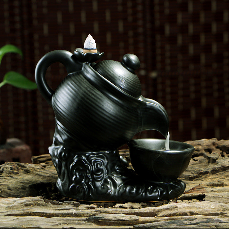 Teapot ceramic back incense burner