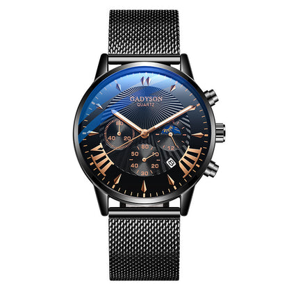 Men's Alloy Mesh Strap Watch With Activity Buckle