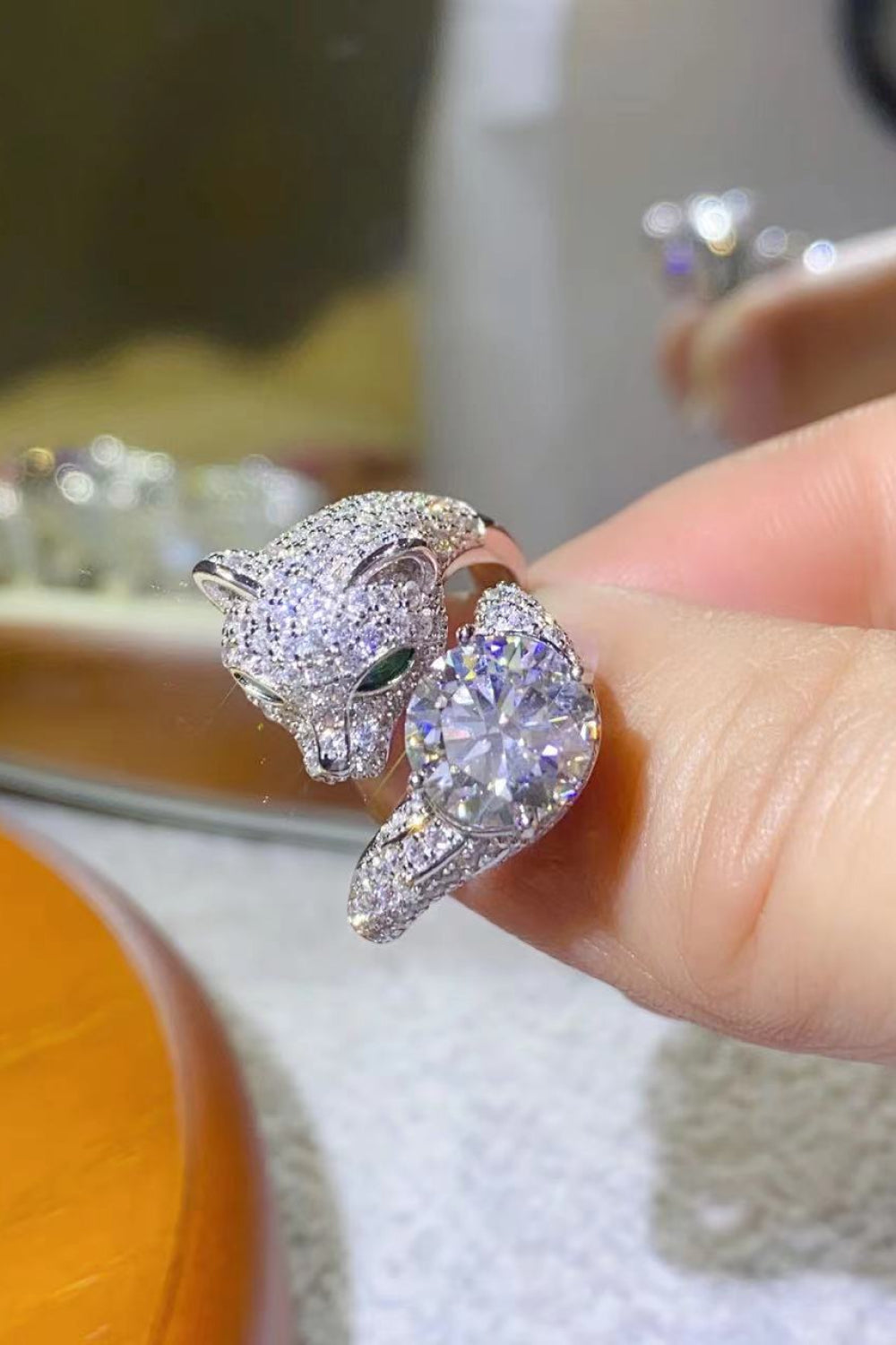 2 Carat Moissanite Adjustable Animal Ring 