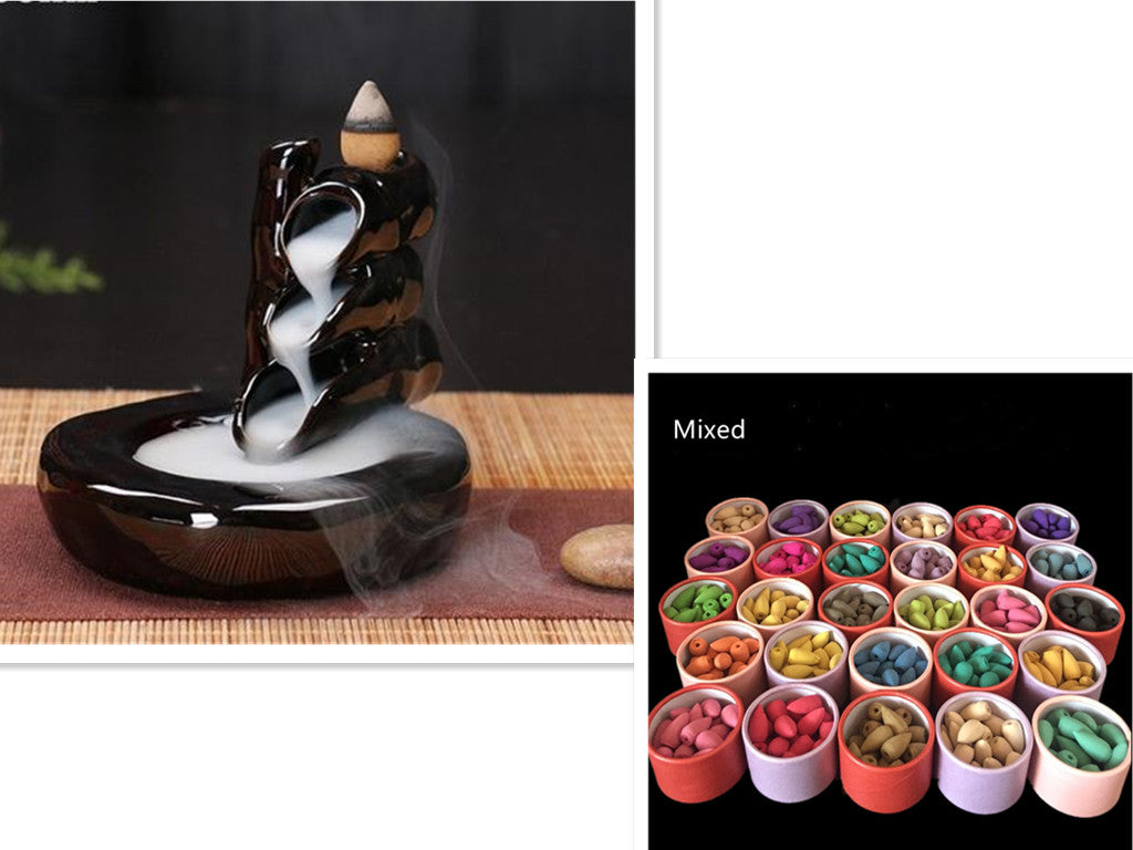 Black Ceramic Incense Burner