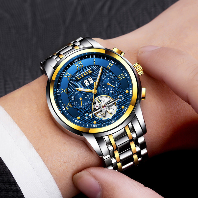 Automatic mechanical waterproof leisure watch