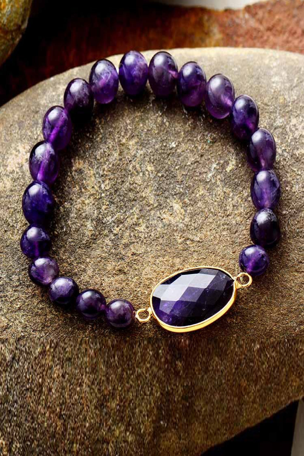 Handmade Amethyst Beaded Bracelet 