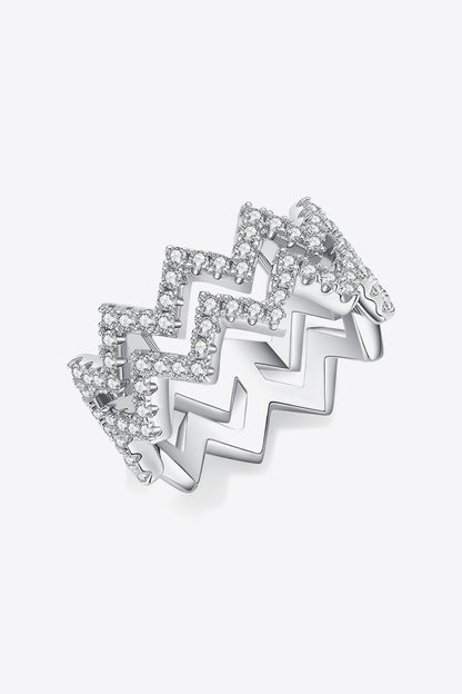 Adored Moissanite Zigzag Stacking Rings 