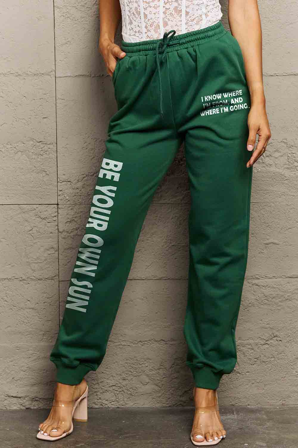 Simply Love Full Size BE YOUR OWN SUN Graphic Sweatpants 