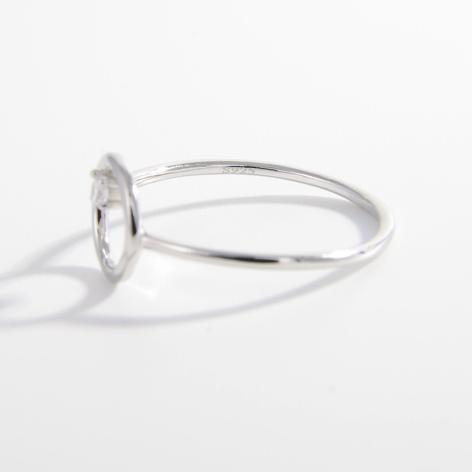 Zircon Circle 925 Sterling Silver Ring 