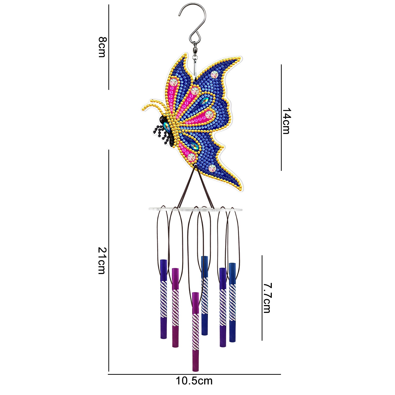 Diamond Painting Wind Chime Pendant DIY Handmade Outdoor Sun Catcher