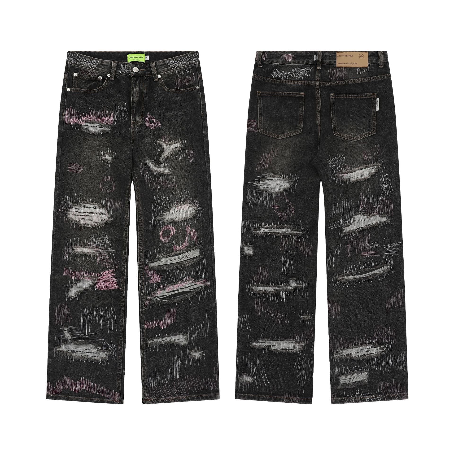 Men's New Straight Jeans With Holes