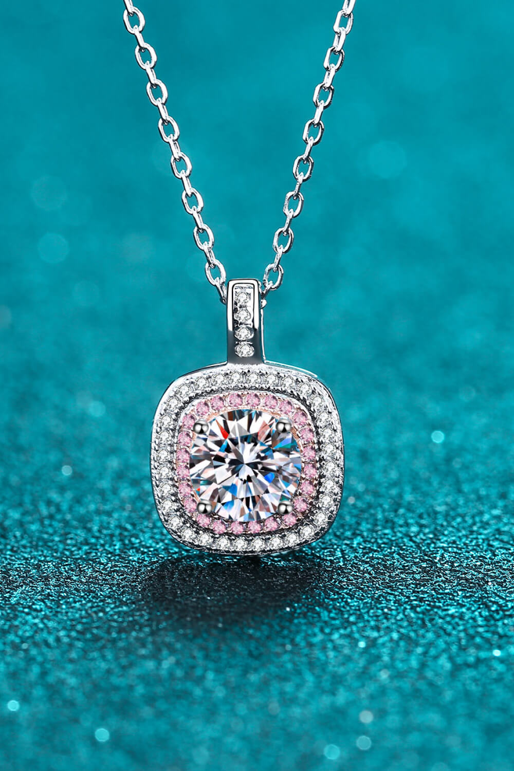 Adored Moissanite Geometric Pendant Necklace 