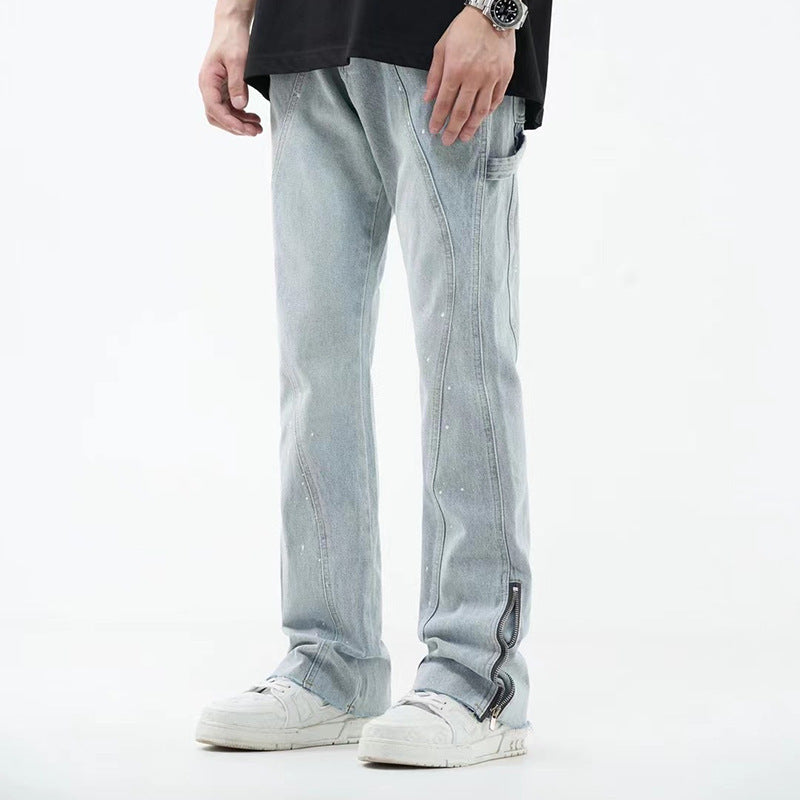 Men's Simple And Slightly Elastic Flare Jeans