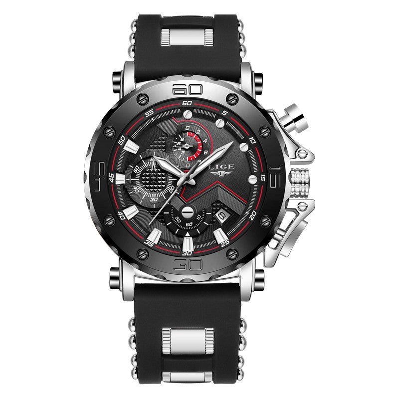 Quartz Calendar Multifunctional Waterproof Watch Chronograph Table