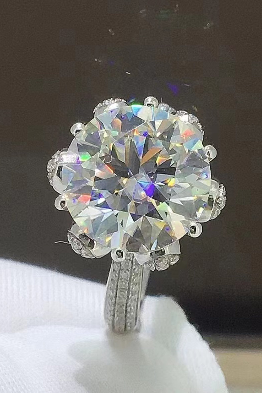 5 Carat  Moissanite Side Stone Ring 