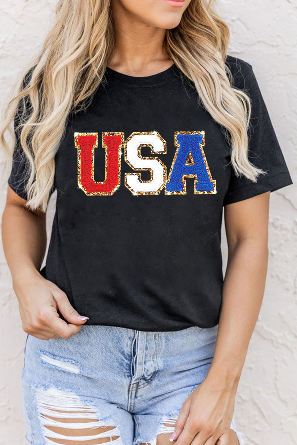 USA Round Neck Short Sleeve T-Shirt - Babbazon New Products