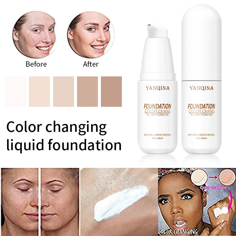 Liquid Foundation Brighten Long-lasting Oil-control Universal Color Changing BB Cream Primer Face Makeup