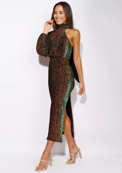 Women's Sequin Scarf Beaded Dress