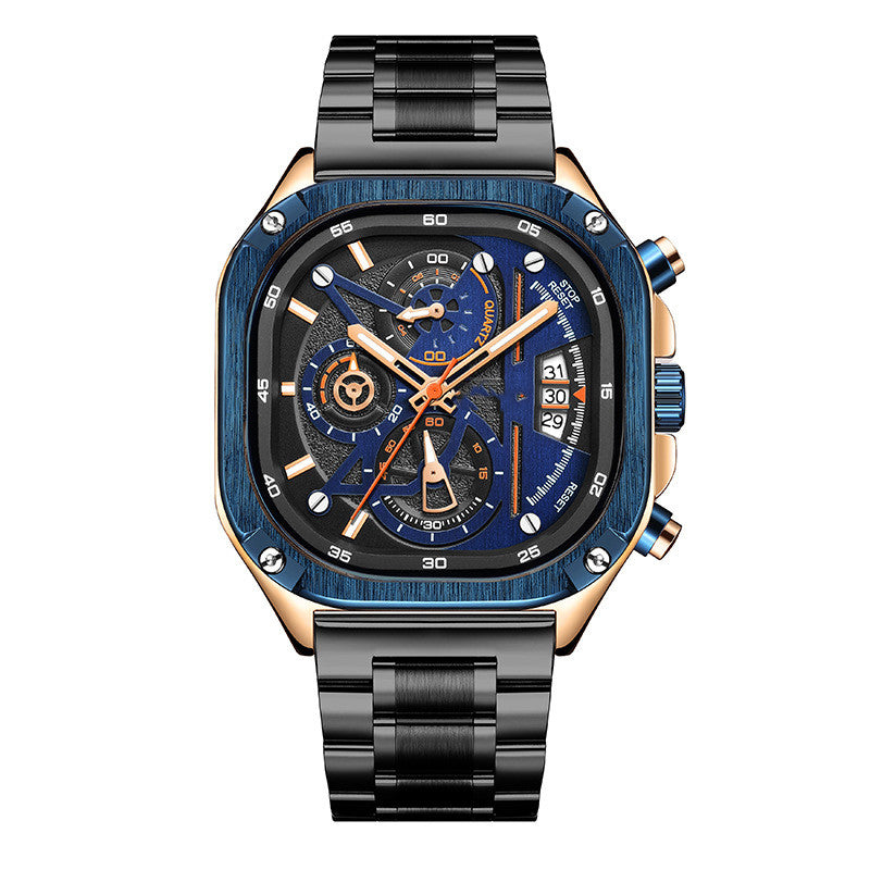 Fashion Square Watch Timing Luminous Calendar Men