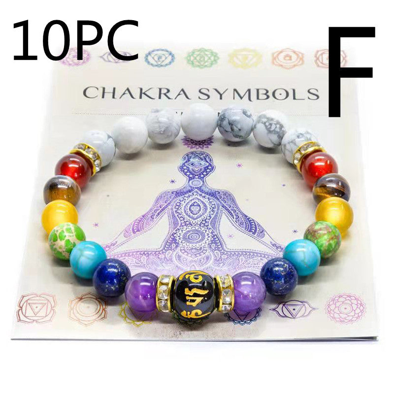 Natural Crystal Bracelet Women's Yoga Fitness Meditation Proverbs