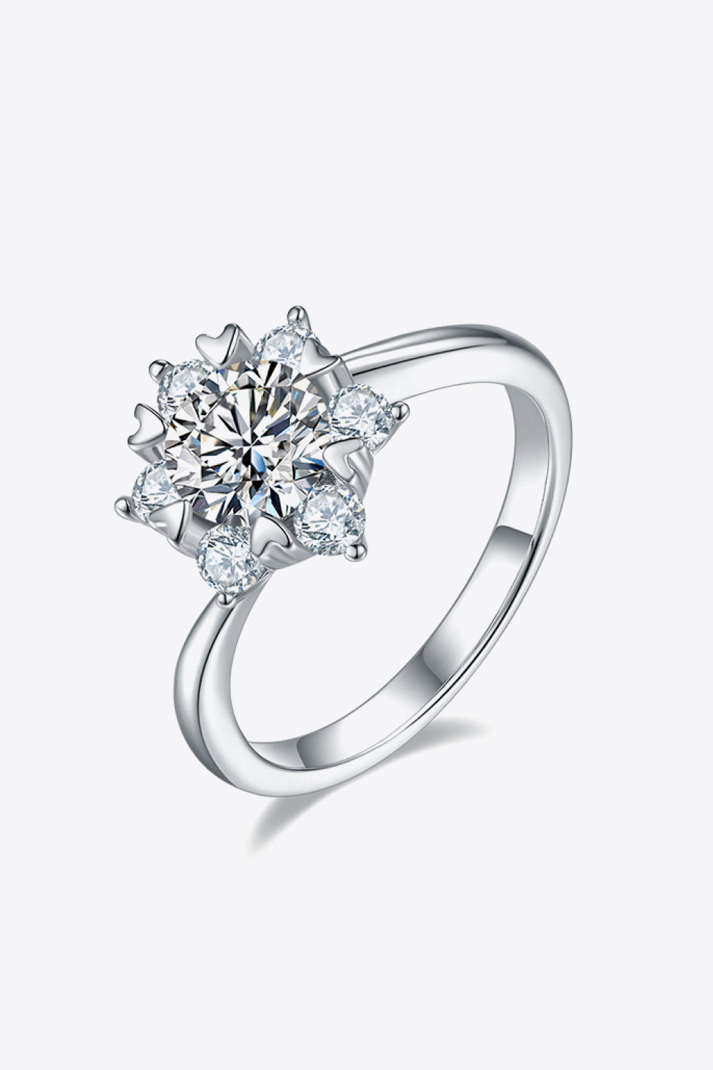 Adored 1 Carat Moissanite 925 Sterling Silver Cluster Ring 