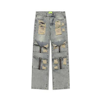 Workwear Pocket Straight Denim Trousers