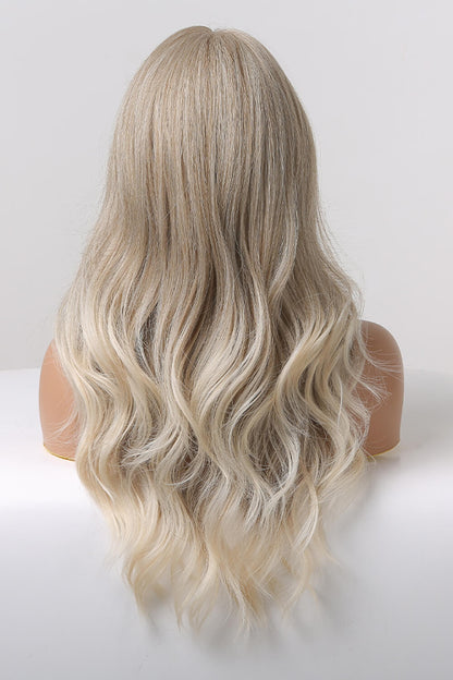 13*2" Lace Front Wigs Synthetic Long Wave 24" 150% Density in Medium Blonde Highlights 