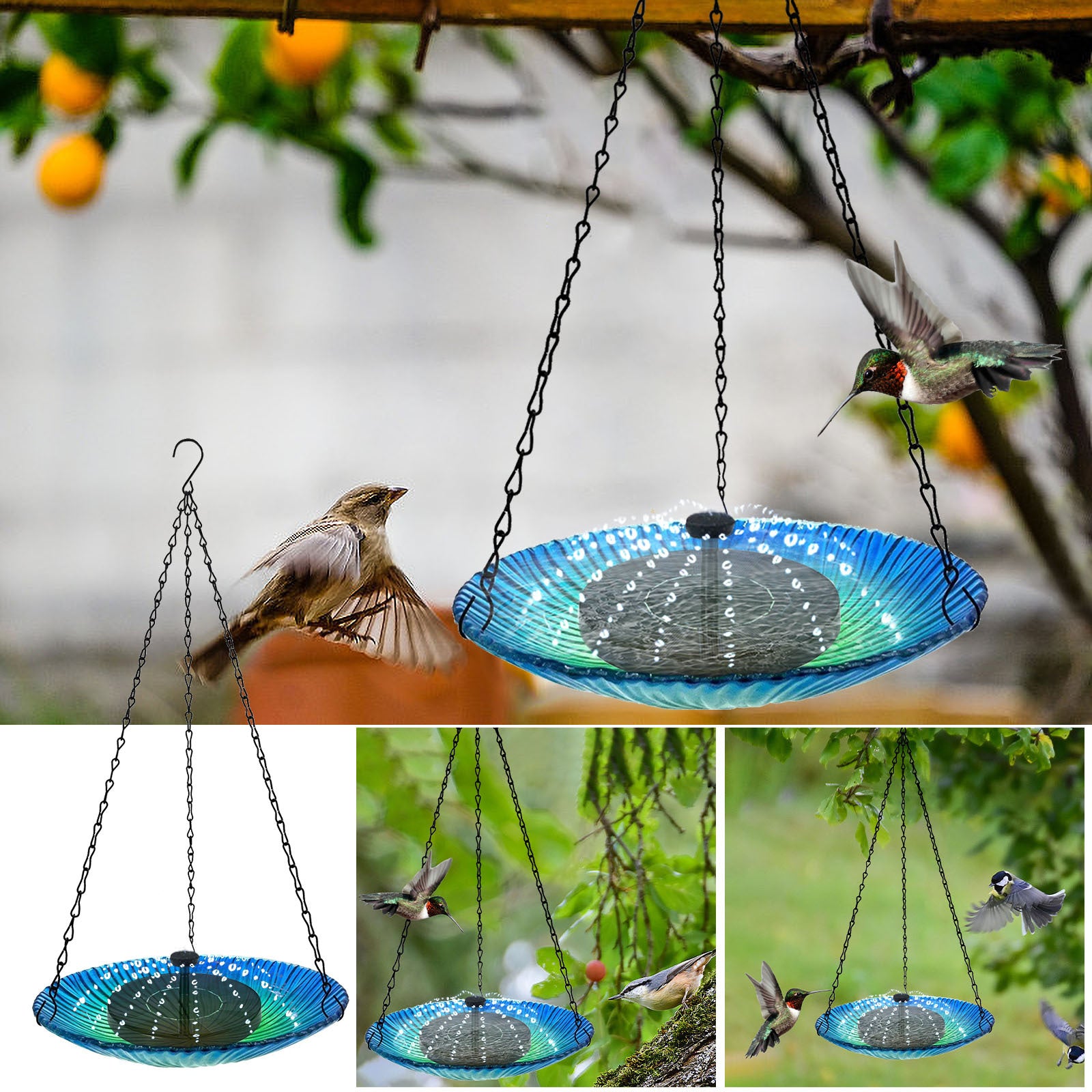 Outdoor Garden Fountain Hanging Bird Feeder 