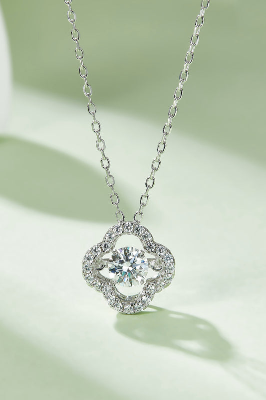 Moissanite Four Leaf Clover Pendant Necklace 