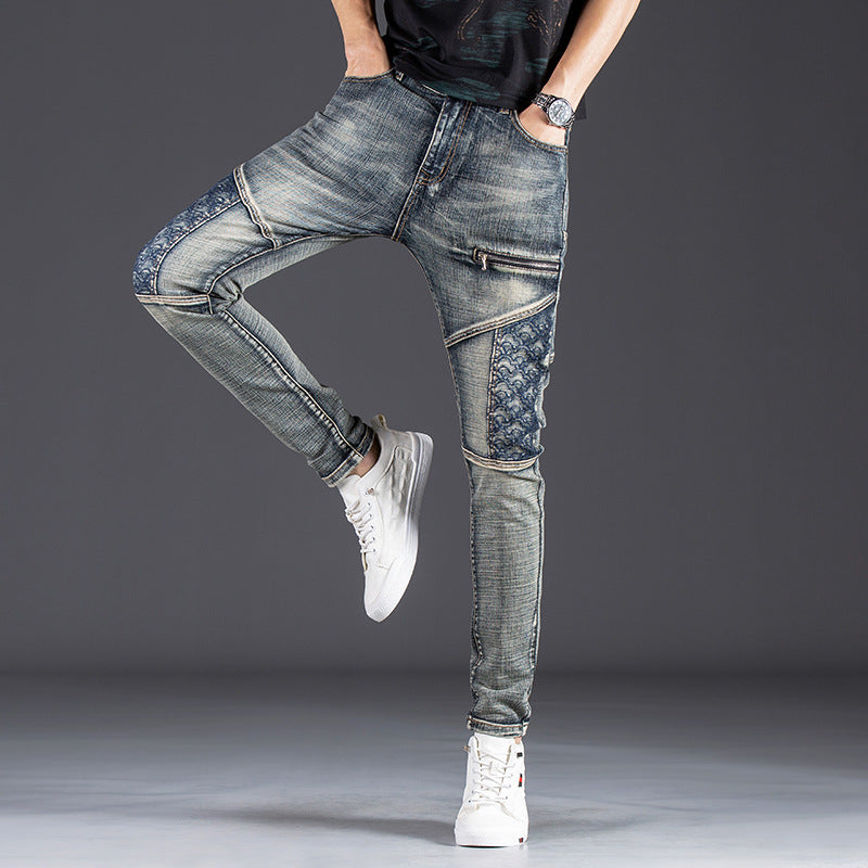 Personalized Slim Fit Stretch Pants With Panels