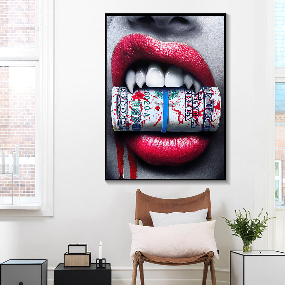 Lipstick Diamond Canvas For Living Room Decoration