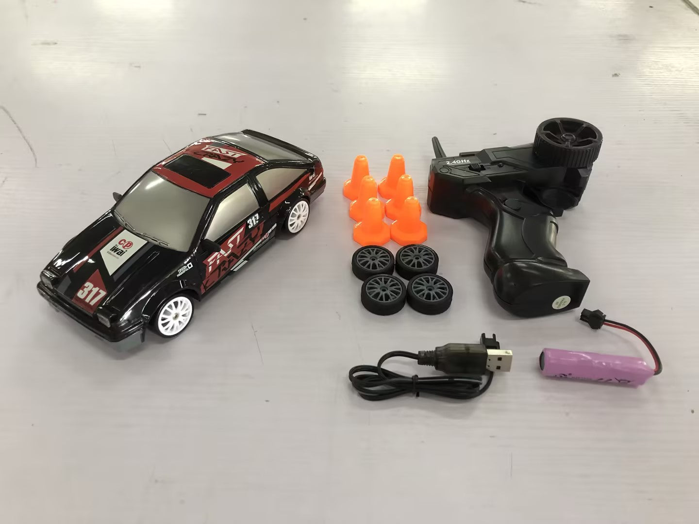 2.4G RC Drift Car: Remote Control GTR AE86 Toy  Babbazon 124 Track AE86 Standard -BABBAZON