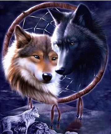 Icon Diamond Embroidery Wolf Dream Catcher 5D Cross  Square Drill Diamond Painting DIY Wall Sticker Decoration Paintings