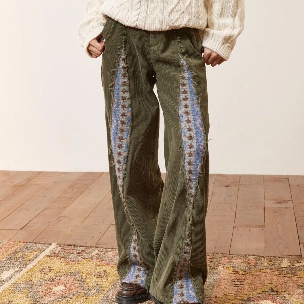 Casual Pants Personality Stitching Mop Trousers