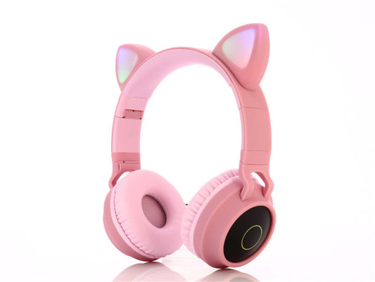 Cartoon Head-mounted Cat Ears Gaming Wireless Bluetooth Headset