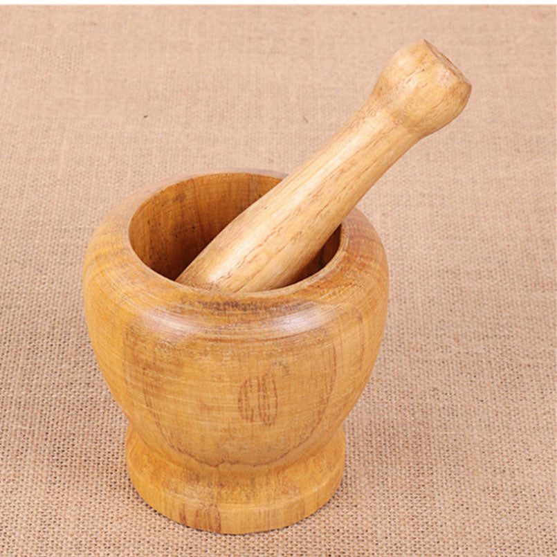 Kitchen Gadgets Wooden Garlic Masher Garlic Masher Wooden Garlic Mortar Household Garlic Peeler 