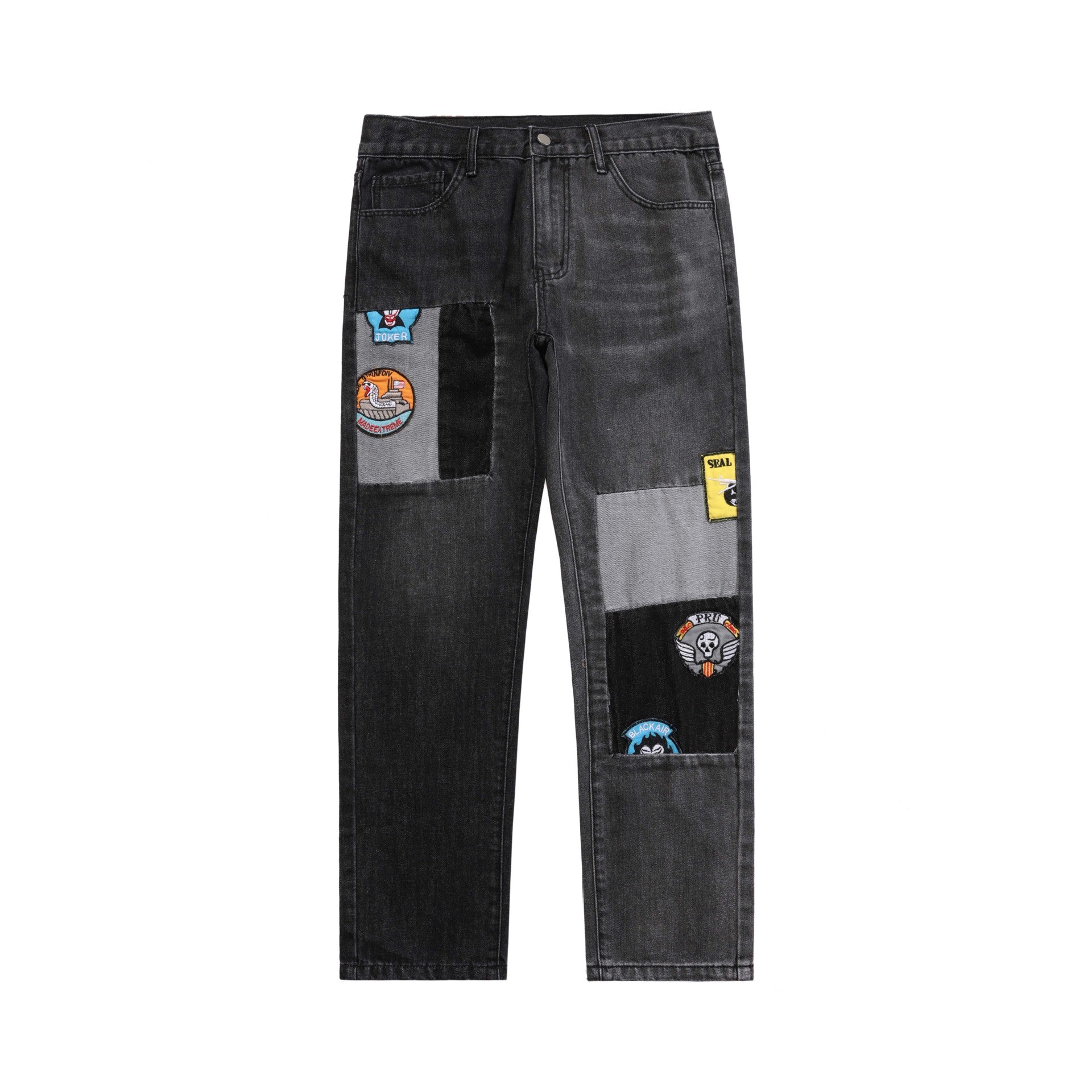 Men's Street Pattern Embroidered Jeans Guochao