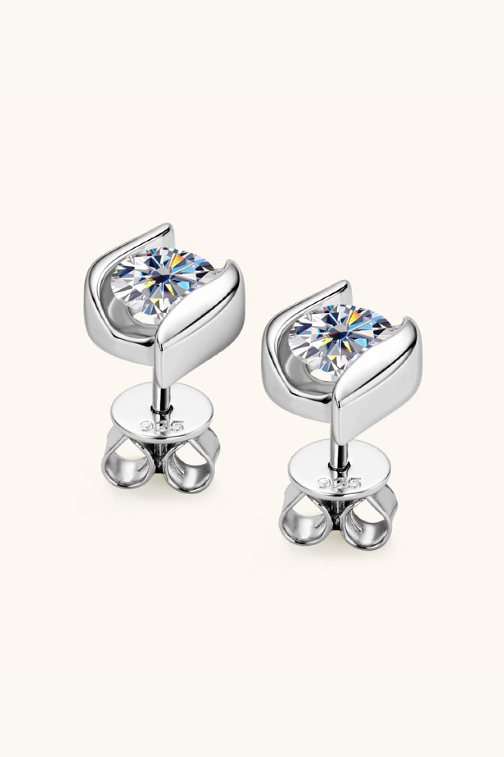 1 Carat Moissanite 925 Sterling Silver Stud Earrings 