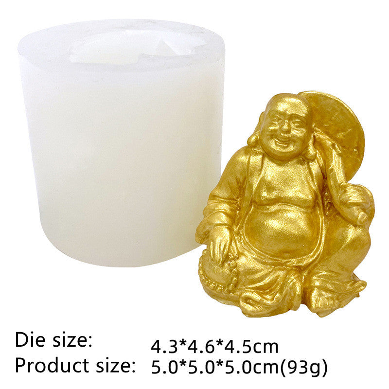 3D Maitreya Buddha Statue Tathagata Candle Aromatherapy Silicone Mold