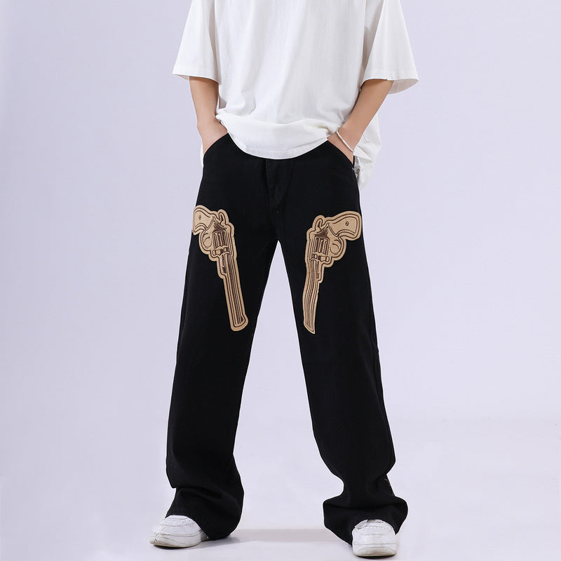 Hip Hop American Retro Black Pants